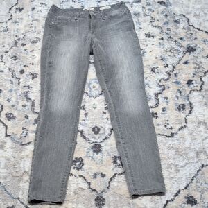 Jessica Simpson Kiss Me Super Skinny Gray Jeans Size 28 Stretch Denim